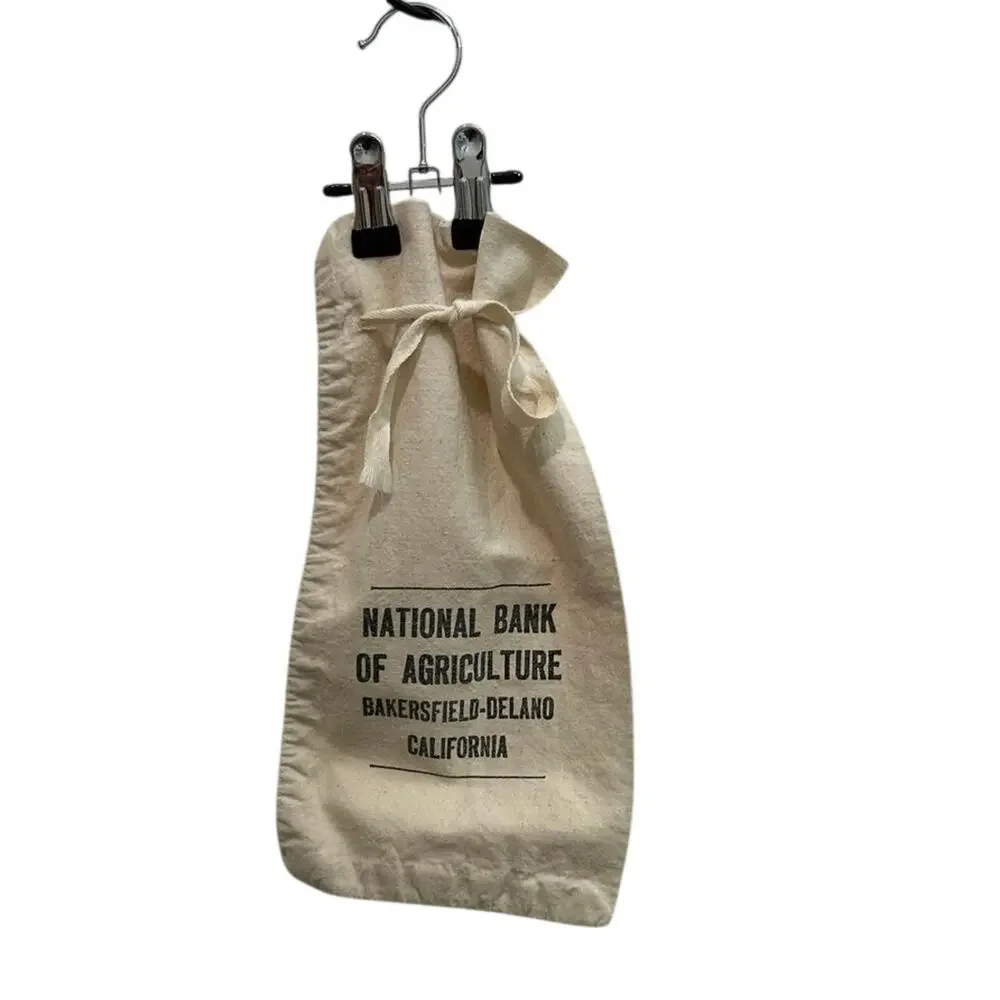 Vtg Canvas Money Bag National Bank of Agriculture Bakers Delano CA 60’s/70’s
